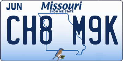 MO license plate CH8M9K