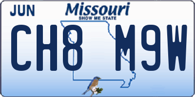 MO license plate CH8M9W