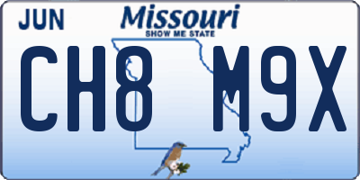 MO license plate CH8M9X