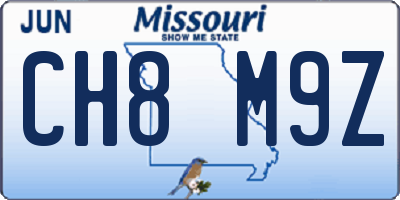 MO license plate CH8M9Z