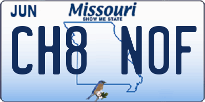 MO license plate CH8N0F