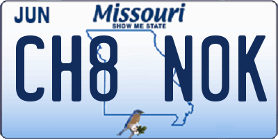 MO license plate CH8N0K