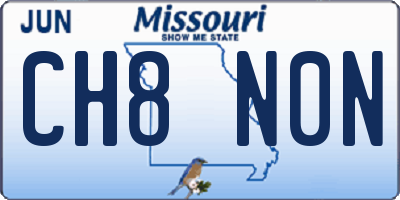 MO license plate CH8N0N