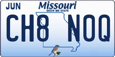 MO license plate CH8N0Q