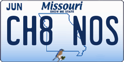 MO license plate CH8N0S