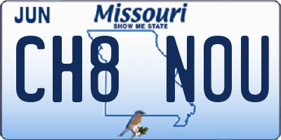 MO license plate CH8N0U