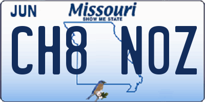 MO license plate CH8N0Z