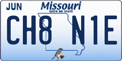MO license plate CH8N1E