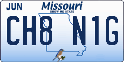 MO license plate CH8N1G