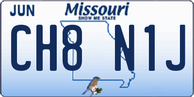MO license plate CH8N1J