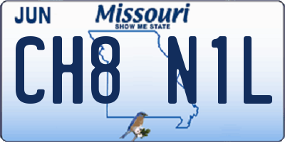 MO license plate CH8N1L
