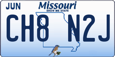 MO license plate CH8N2J