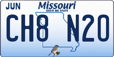 MO license plate CH8N2O