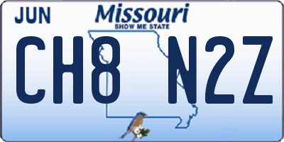 MO license plate CH8N2Z