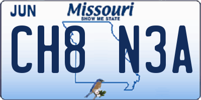 MO license plate CH8N3A
