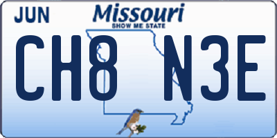 MO license plate CH8N3E