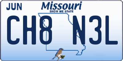 MO license plate CH8N3L