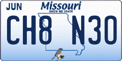 MO license plate CH8N3O
