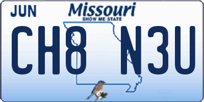 MO license plate CH8N3U