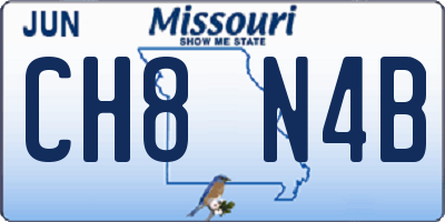 MO license plate CH8N4B
