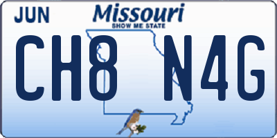 MO license plate CH8N4G