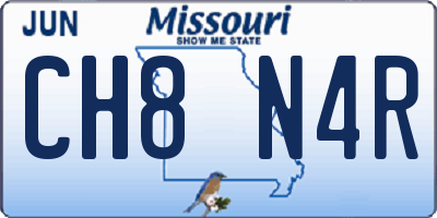 MO license plate CH8N4R