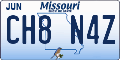 MO license plate CH8N4Z