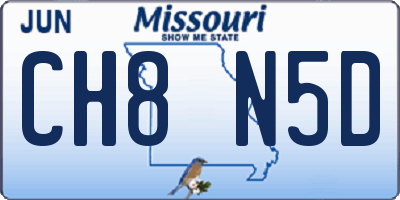 MO license plate CH8N5D