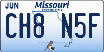 MO license plate CH8N5F