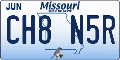 MO license plate CH8N5R