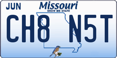 MO license plate CH8N5T