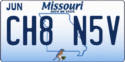 MO license plate CH8N5V