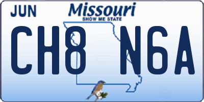 MO license plate CH8N6A