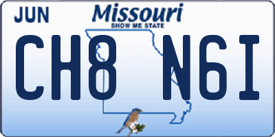 MO license plate CH8N6I