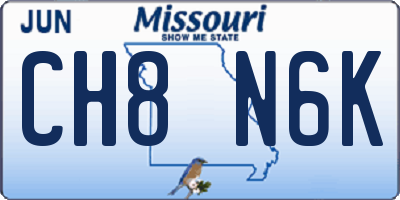 MO license plate CH8N6K