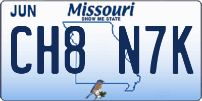 MO license plate CH8N7K