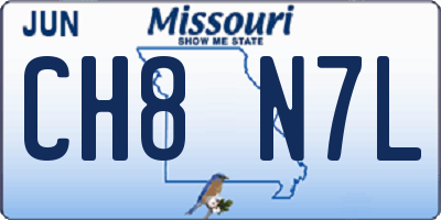 MO license plate CH8N7L