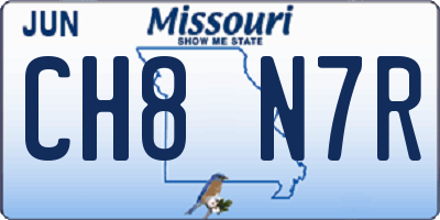 MO license plate CH8N7R