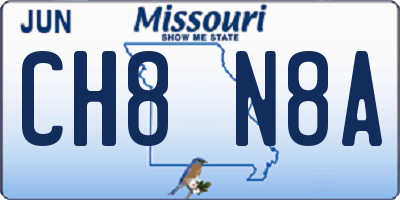 MO license plate CH8N8A