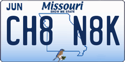MO license plate CH8N8K