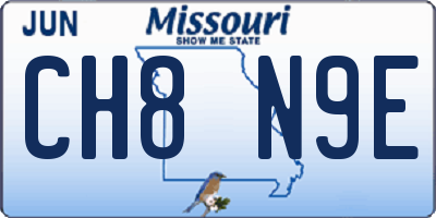 MO license plate CH8N9E