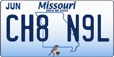 MO license plate CH8N9L