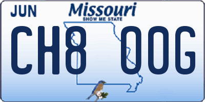 MO license plate CH8O0G