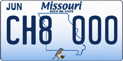 MO license plate CH8O0O