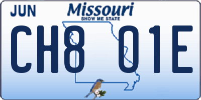 MO license plate CH8O1E