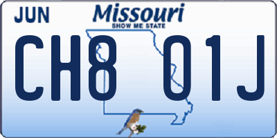 MO license plate CH8O1J