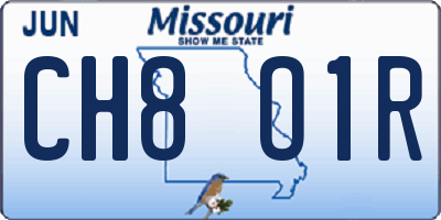 MO license plate CH8O1R