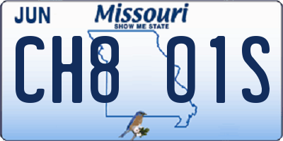 MO license plate CH8O1S