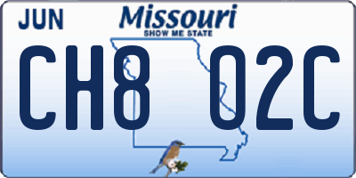 MO license plate CH8O2C