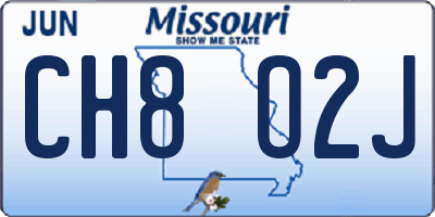 MO license plate CH8O2J